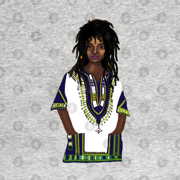 Black Girl Magic Melanin Dashiki Pattern by Merchweaver